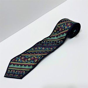 Mila Schön diagonally-stacked floral design men’s tie
